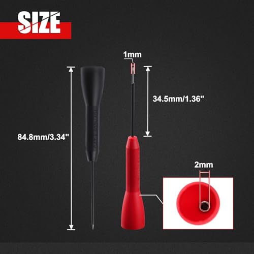 Image of 4 Pack 2mm Needle Test Probes 600V /10A Piercing Needle Non-Destructive Test Probe Multimeter Probes Fine Point Tip Adapter Set for Multimeter Leads Electrical Testing
