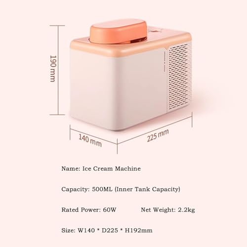 ANGDI Eismaschine, 500 ml automatische Eismaschine mit 2 Geschwindigkeitsmodi, hält 6 Stunden kalt, tragbarer DIY-Fruchttüten-Maker, Hersteller von gefrorenen Desserts, geeignet for Familien – Bild 7