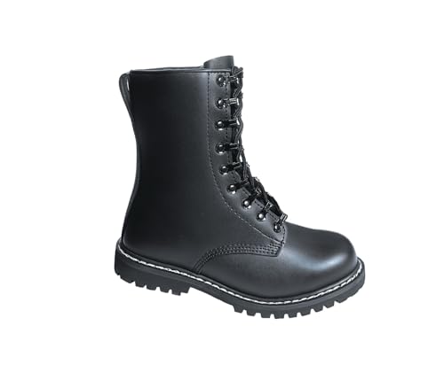 Brandit Para Bottes en cuir noir de style militaire avec coque en acier