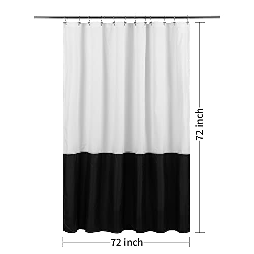 Image of ALYVIA SPRING Waterproof Fabric Shower Curtain or Liner Black /White, 72x72