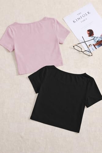 Image of KERI PERRY Tops for Women Crop Top for Women's Tank Activewear Tee Sports Work Out Wear Casual Round Neck Cotton Camisole Pack of 2