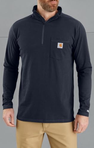 Image of Carhartt Men's 104255 Force Relaxed Fit Quarter Zip Pocket T-Shirt