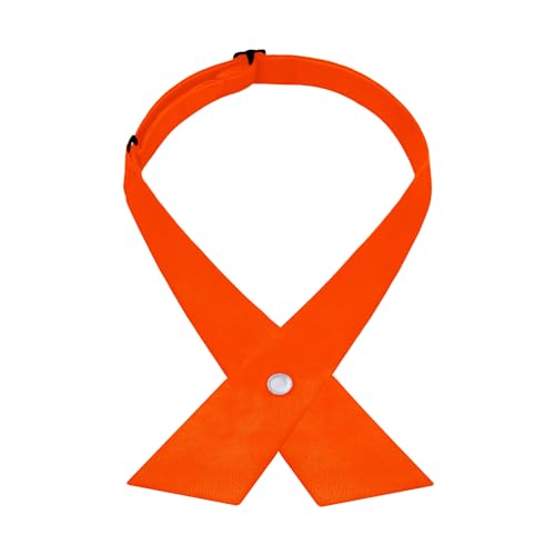 Pre-Tied Cross Bow Tie for Shirt and Uniform, Orange, One Size