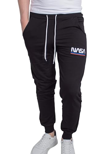 NASA NP03 Pantalon de survêtement en coton léger pour le jogging, la gym, la course et les loisirs, Noir , S