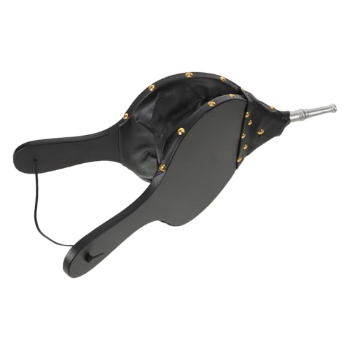 HEALEEP Wooden Manual Fire Bellowing Tool with Metal Nozzle, Small Hand Bellows for Fireplace, Barbecue, Camping Fire Blower, Portable Air Blower for Outdoor Cooking