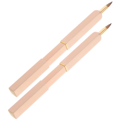 Mikinona Travel-friendly Telescopic Lip Brush 2 Piece Set Lip Brush Applicator Makeup Brush