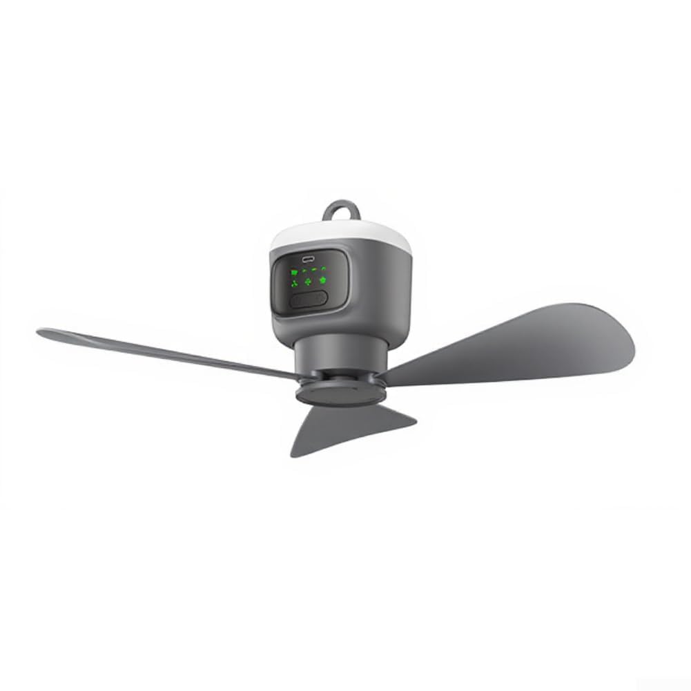 Ventilatore for campeggio Ricaricabile,Ventilatore Soffitto Portatile | 12000mAh con Telecomando,4 e 3 Timer,Ventola Silenziosa per Campeggio,Tenda e Camera da 45 cm Ricaricabile Nera