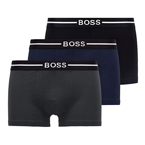 BOSS Lot de 3 Boxers pour Homme en Coton Stretch avec Logo et Rayures, Open Miscellaneous 975, XXL