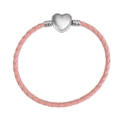 17cm Pink Leather Bracelet