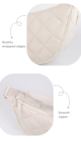 Image of Crossbody Bag Hobo Crescent Bag with Mesh Storage, Women Men Shoulder Purse Dumpling Bag Adjustable Strap (Z-beige)