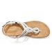 UBFEN Womens Flat Sandals Dress Braided T-Strap Thong Sandals with Arch Support Comfortable for Walking A-Silver Color Size US 7