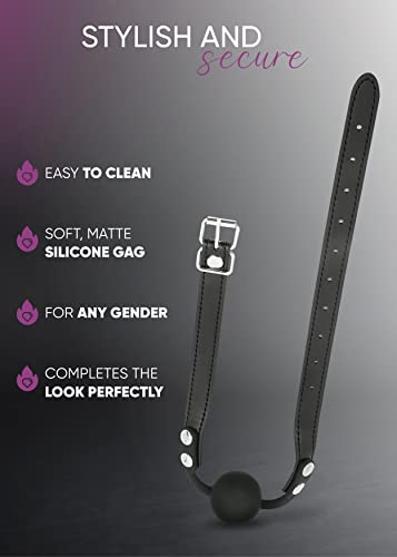 Image of Breathable BDSM Ball Gag - Gagger Mouth Silicone Sex Gag - Couples Bedroom Sexy Accessories, Adjustable Mouth Ball Breathable for Adult