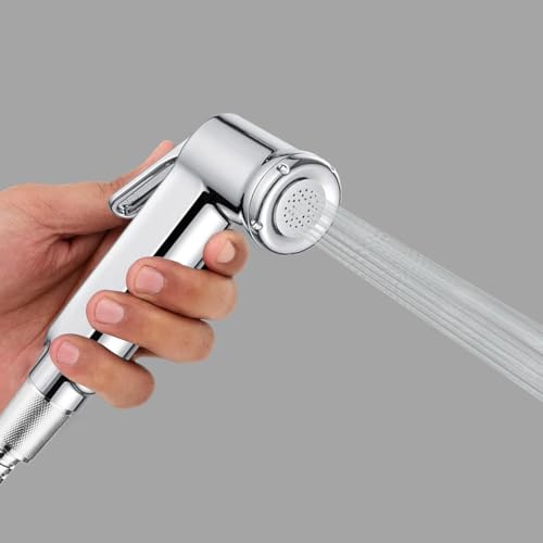 Image of Health Faucet Gun High Pressure, Hand Jet Bidet Spray Head, Heavy Duty Health Faucet /Hand Spray /Jet Spray Gun for Toilet (Chrome) (2 Pcs Gun Only)