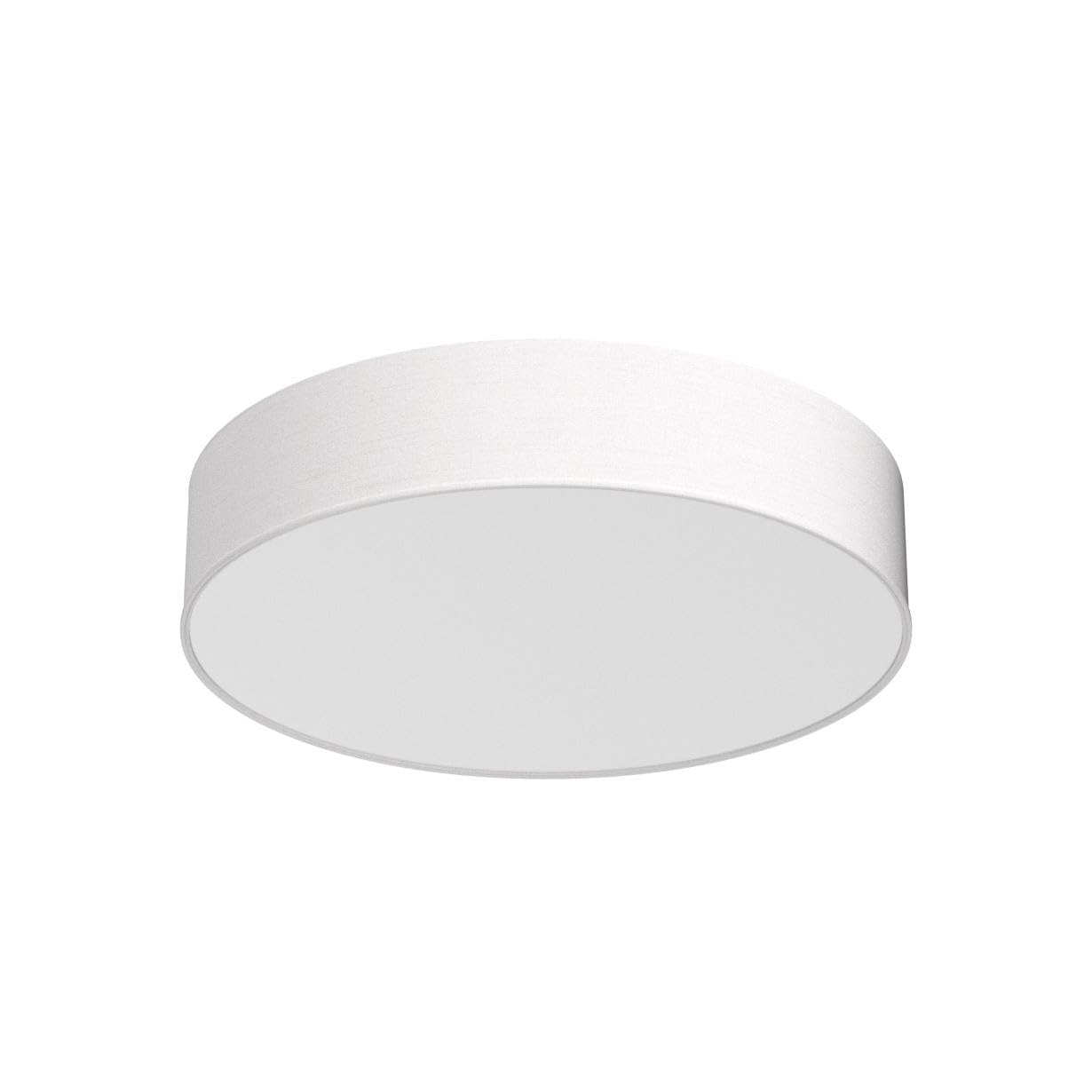 B.K.Licht - Plafonnier avec abat-jour en tissu, douille E27, max. 40 watts, lustre salon, lustre chambre, luminaire plafonnier, lampe cuisine, plafonnier salon, 38x10 cm, blanc