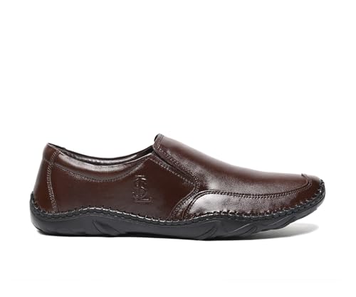 Image of LOUIS STITCH Genuine Leather Formal Slip On Shoes for Men | Ultra Lightweight and Flexible Rubber Sole Men's Slipon Loafer Shoes | LSAXSO |