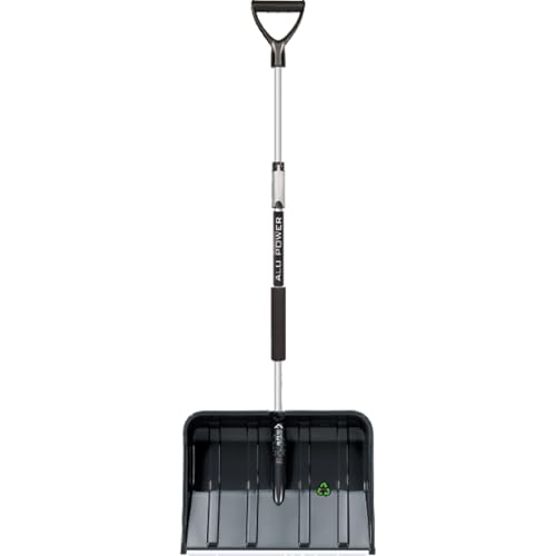 Prosperplast Schneeschieber Telescopic, Schwarz – robuste Kunststoff-Schneeschaufel mit Aluminiumkante, teleskopierbarer Griff, leicht & stabil | 49 x 37,5 x 122-160 cm – ideal für Schnee & EIS