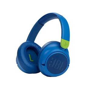 JBL JR460NC draadloze koptelefoon met Active Noise Cancelling, met JBL Safe Sound, ontworpen voor kinderen, in blauw