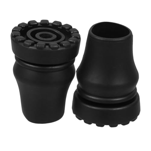 KOCKSHION 2個 松葉杖滑り止めマット ソープディスペンサーの瓶詰め ボタンカバード ン 眠っている鼻 ライトソケット 拐杖パーツ 松葉杖カバー 滑り止めの杖のヒント 塩ビ Black