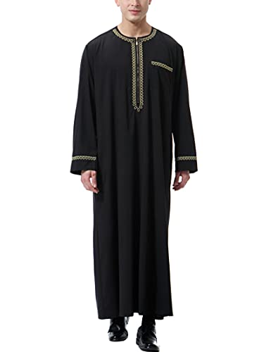 Mens Thobe Muslim Clothes Islamic Clothing Arabic Dress for Men Jalabiya