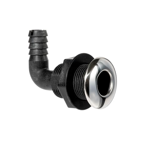Whitecap Industries 90 Degree Stainless Steel/Nylon Thru-Hull with Barb, 3/4-Inch