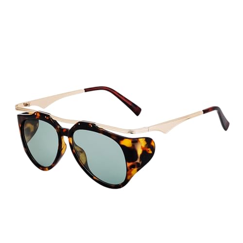 Lunettes de soleil ovales de luxe monture métallique rétro haut de gamme