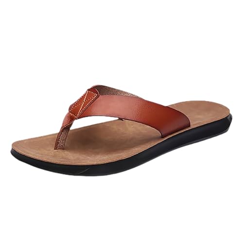 Tongs en cuir homme antidérapantes pour piscine et plage confortables