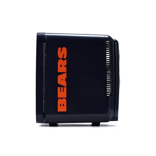 Image of Ukonic NFL Chicago Bears 15-Can Mini Fridge 10L - AC /DC Powered, Official Team Colors & Logo, Portable Cooler for Tailgates, Home, Office, or Car