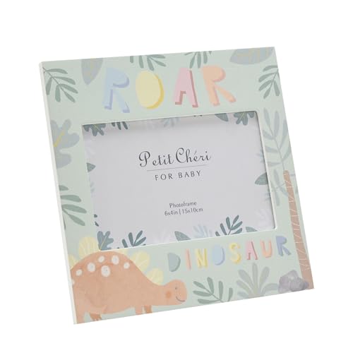 Image of Widdop And Co Petit Cheri Dinosaur Roar Photo Frame - 6 Inches X 4 Inches - Pastel - Perfect Newborn Or Baby Gift Present For Baby Shower Little One
