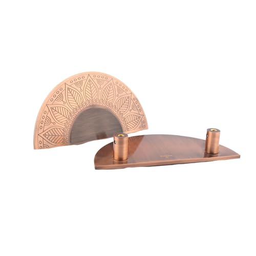 Image of Mandala Main Door Handle Round Shape 8 inch Antique Finish, 2 pcs (Copper Antique)