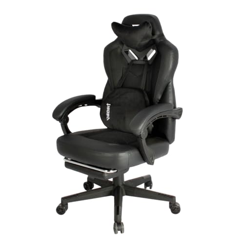 Vigosit Gaming Chair Ergonomischer Bürostuhl mit Fußstütze, Lendenwirbelstütze und verstellbaren Armlehnen, geeignet für Gaming und Büro