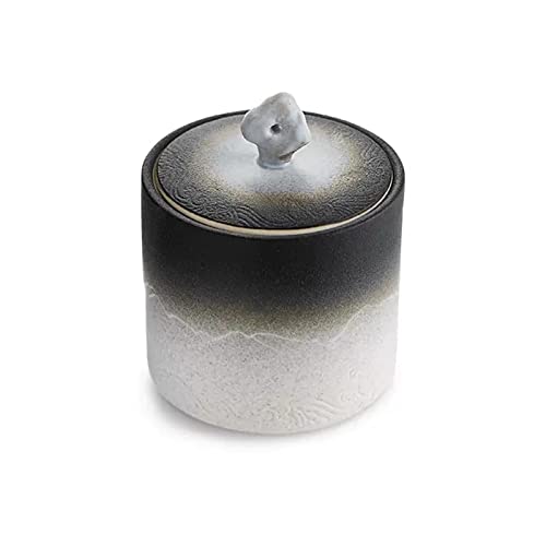 Decorative Antique Style Porcelain Tea Tin Matte Kiln Glazed Surface Ceramic Tea Storage Containers with Airtight Lid Food Storage Container for Tea Coffee Herb Spices Sugar and More Container