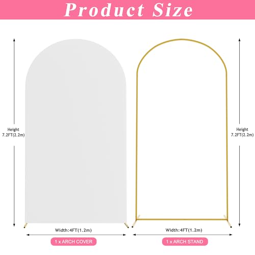 Soporte Arco Metálico 7.2ft con Cubierta Blanca para Decoración miniatura 2