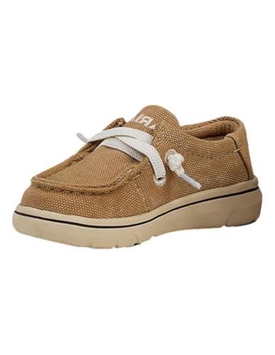 ARIAT Toddler Boy's Hilo Washed Canvas Casual Boots, Tan, 4