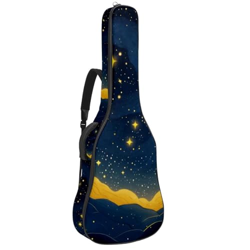 Housse guitare acoustique 40/41/42 pouces imperméable motif ciel étoilé jaune
