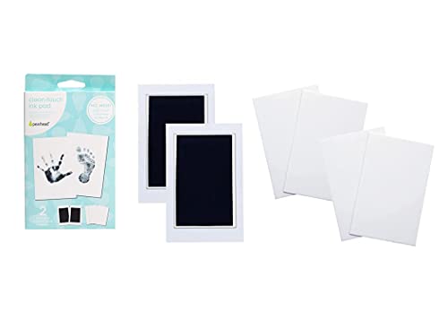 Image of Pearhead 2-Pack Inkless Baby Handprint and Footprint Kit, No Mess Clean-Touch Baby Safe Ink Pad, Newborn Hand and Footprint Imprint Making Kit, Baby Keepsake Gift, Black, Multi-Pack