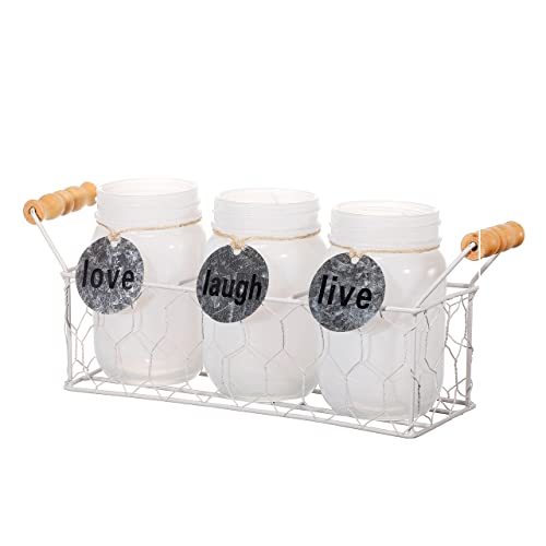 Dining Room Decor Jar BJmax Modern Dining Table Center Decor White Iron Rack w/ 3 Vases, Kitchen Utensil Rack, Coffee Table Dining Room, Kitchen, New Home Housewarming Gift, White Dining Room Decor Jar BJmax Modern Dining Table Center Decor White Iron Rack w/ 3 Vases, Kitchen Utensil Rack, Coffee Table Dining Room, Kitchen, New Home Housewarming Gift, White