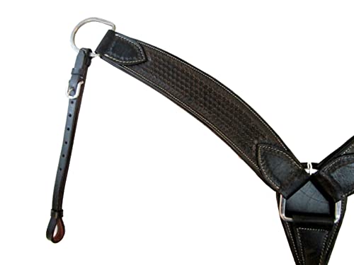 Trail Horse Breast Collar Western Show Pleasure Tooled Leather Black TACK Set