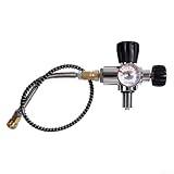 [Compatta e portatile]: misura solo 12 x 11 x 7 cm e pesa 840 g, questa valvola di gonfiaggio con manometro si ripone facilmente nei kit di immersione, rendendola perfetta per viaggi, stazioni di riparazione e controlli subacquei.