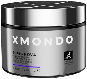 XMONDO Hair Supernova Blonde Toning Reparative Mask, Vegan Formula with Jojoba Oil, Reducing Brassy and Yellow Tones on Blonde, Highlighted, and Gray Hair Colors, 8 Fl. Oz