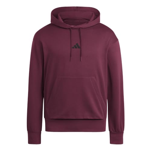 adidas Herren Essentials Feelcozy Fleece Hoodie Sweatshirt, Maroon/Black, XL – Ansicht 1