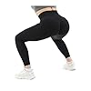 MathCat Women Scrunch Butt Lifting Leggings Seamless High Waisted Workout Yoga Pants Tummy Control Tights (Black, S)