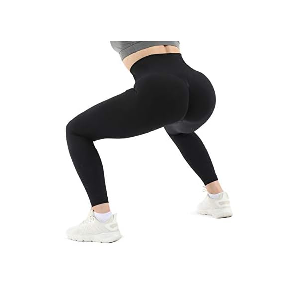 MathCat Women Scrunch Butt Lifting Leggings Seamless High Waisted Workout Yoga Pants Tummy Control Tights (Black, S)