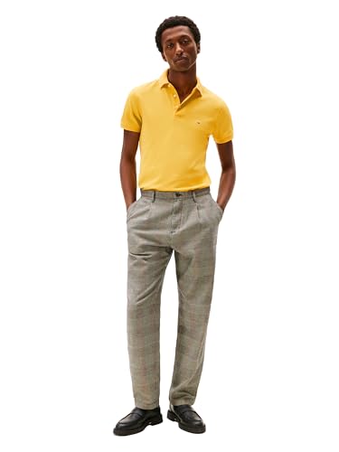 Image of Tommy Hilfiger Men's Short Sleeve Polo Shirts in Slim Fit with Stretch and Organic Pique Cotton