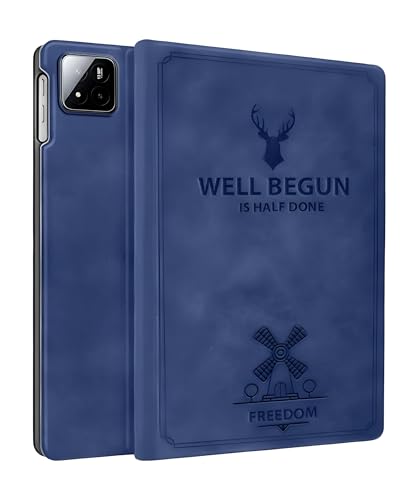 Image of ProElite Cover for Xiaomi Mi Pad 8 /8 Pro 11.2 inch Cover Case, Deer Flip Case for Xiaomi Mi Pad 8 /8 Pro 11.2 inch, Support Auto Sleep Wake, Dark Blue