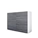 Vladon Cajonera Rova, Cómoda con 4 Puertas, Blanco Mate/Avola Antracita (92 x 72 x 35 cm)