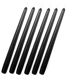 Indoblaze Unscented Black Taper Candles | Long Candles for Home Decor | Candle Sticks Pack of 6, Paraffin Wax-image-6