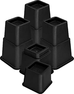 Utopia Bedding Adjustable Bed Furniture Risers - Elevation in Heights 3, 5 or 8 Inch Heavy Duty Risers for Sofa and Table - Supports up to 1,300 lbs - (Set of 4 Riser, Black)