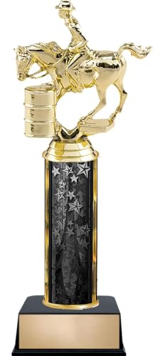 Crown Awards Customizable 10.5" Rodeo Barrel Race Male Black Star Trophy Award, Engrave Now