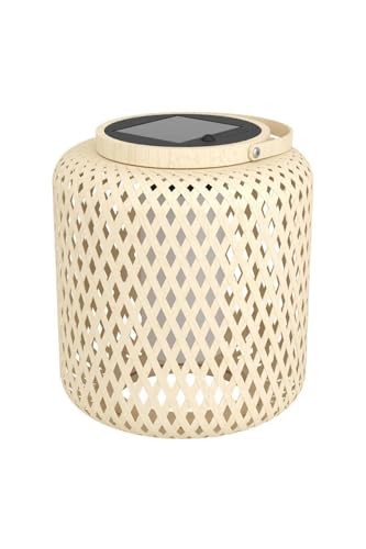 EGLO Lampada a LED da tavolo Marliano, lampada a energia solare per esterni, per giardino e patio, decorazione in rattan, per balcone, stile boho, lanterna, vimini, IP44
