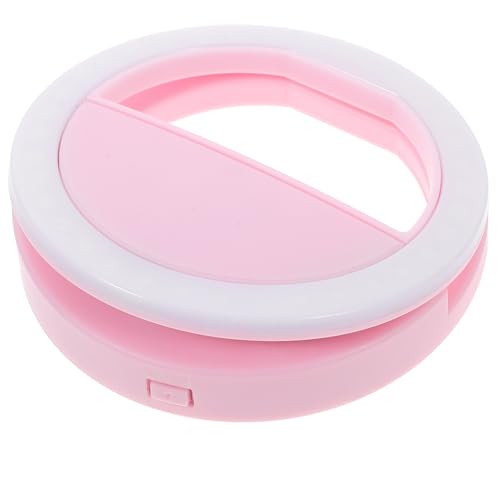 HIAKDOFT Luz Anillo Selfie LED Clip para Teléfono Tableta y Portátil Iluminación y Estable para Fotos y Vídeos Compatible con Móviles Rosa